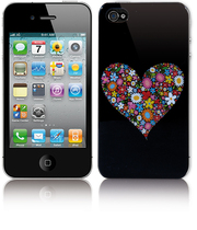Чехол-панель из прочного пластика для iPhone 4 / 4S (черная) с орнамен