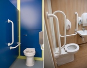 Поручни и опоры инвалидные для туалетов и кабин сантехнических,  саун